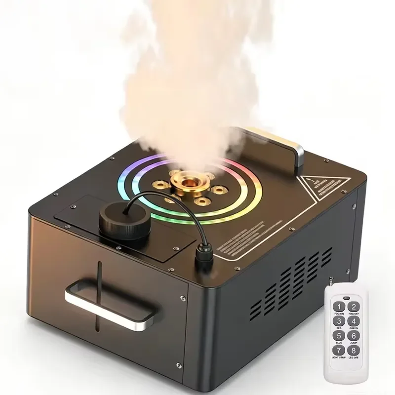U King 1200W RGB LED Smoke Machine with Remote DMX Control Color Light Bar Effect Fogger for DJ Disco Party Christmas Stage