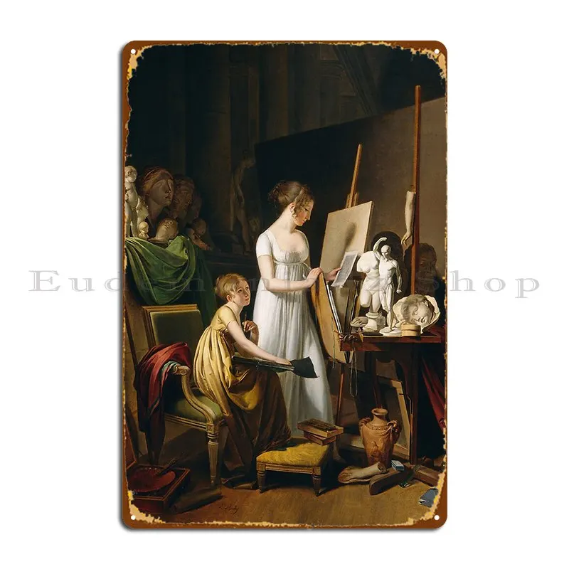 Louis L%C3%A9opold Boilly A Painter S Studio C 1800 Metal Sign Plaques Cinema Create Mural Wall Decor Iron Tin Sign Poster