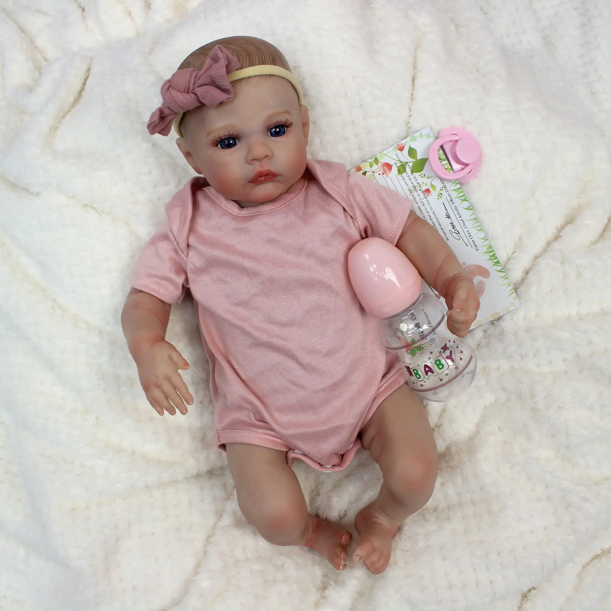 Muñeca Reborn de 18 pulgadas, cuerpo suave, piel 3D, venas visibles hechas a mano, muñeca artística coleccionable, regalo de Navidad