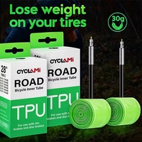 CYCLAMI Ultralight 30g Bicycle Inner Tube Road Bike Bicycle TPU Inner Tire 45mm 65mm 85mm French Valve 700C Super Light Tube