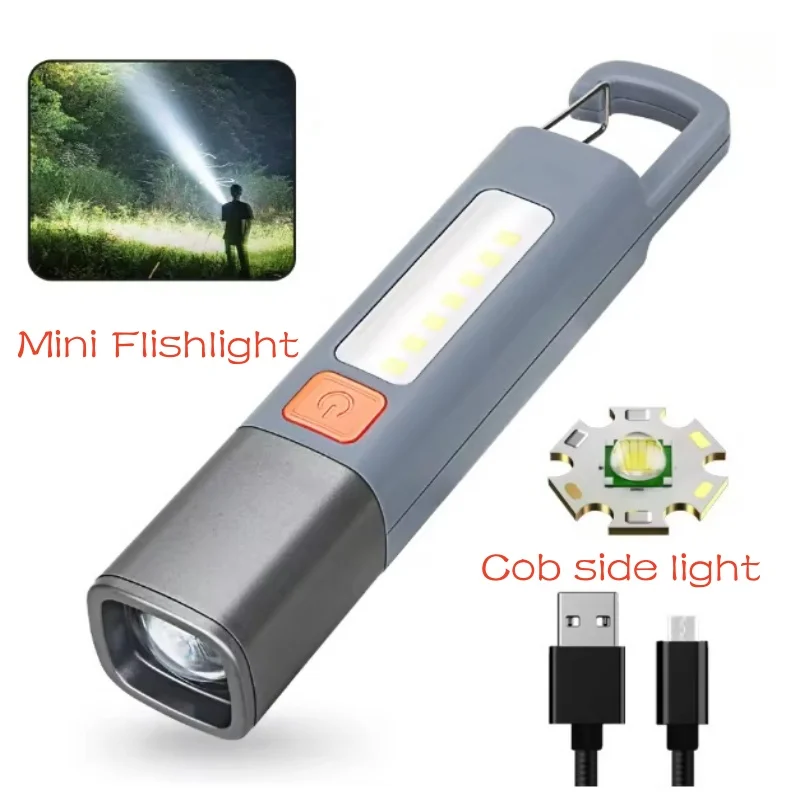 

1-10PCS Super Bright LED Flashlight XPE Torch Light With Hook Camping Light USB Rechargeable Zoomable Waterproof Flashlight