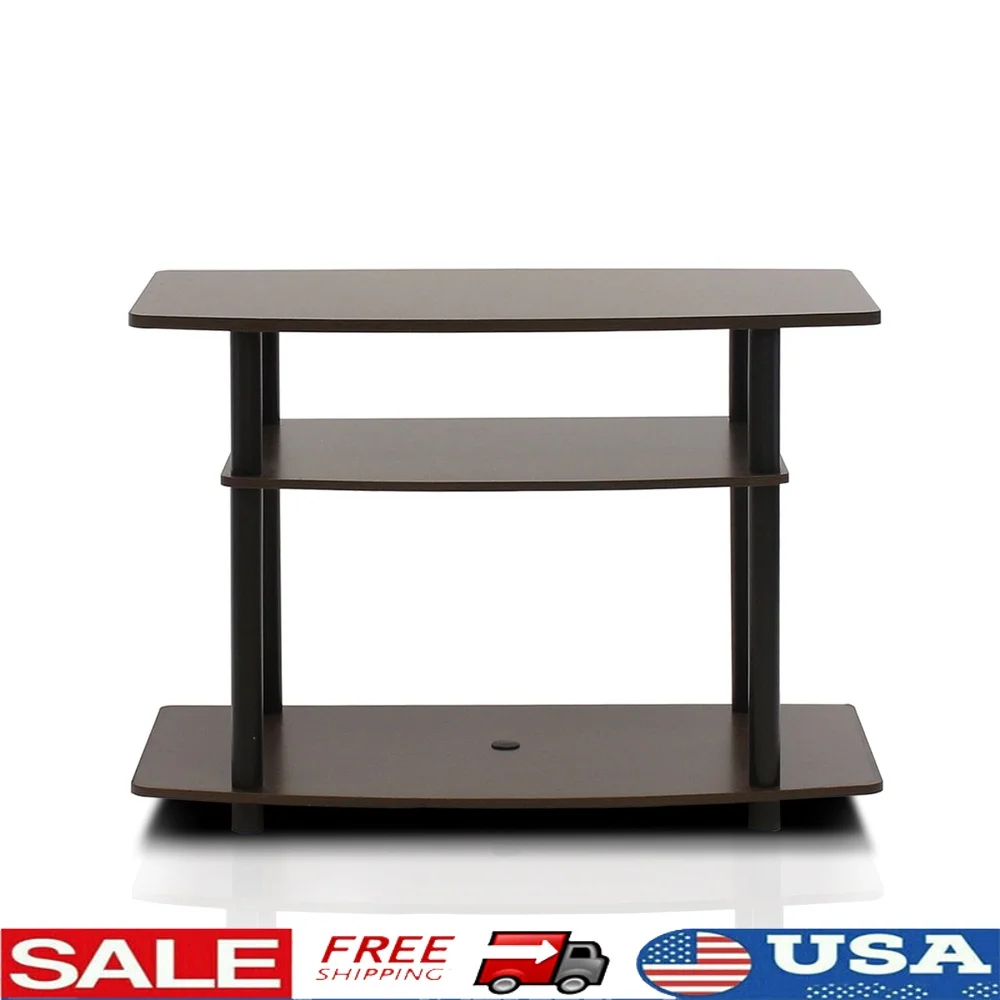 

No Tools 3-Tier TV Stand 32 Inch TV Open Display Rack Storage Organizer Easy Assembly Recycled Material Home Furniture