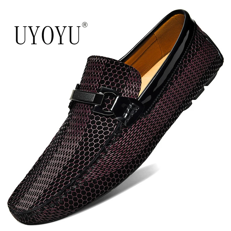 LUXURY BRAND MEN GENUINE LEATHER SHOES DESIGNER DRIVING MOCCASINS LOAFERS DRESS SHOES SLIP ON WEDDING OFFICE CASUAL SHOE FOR MAN