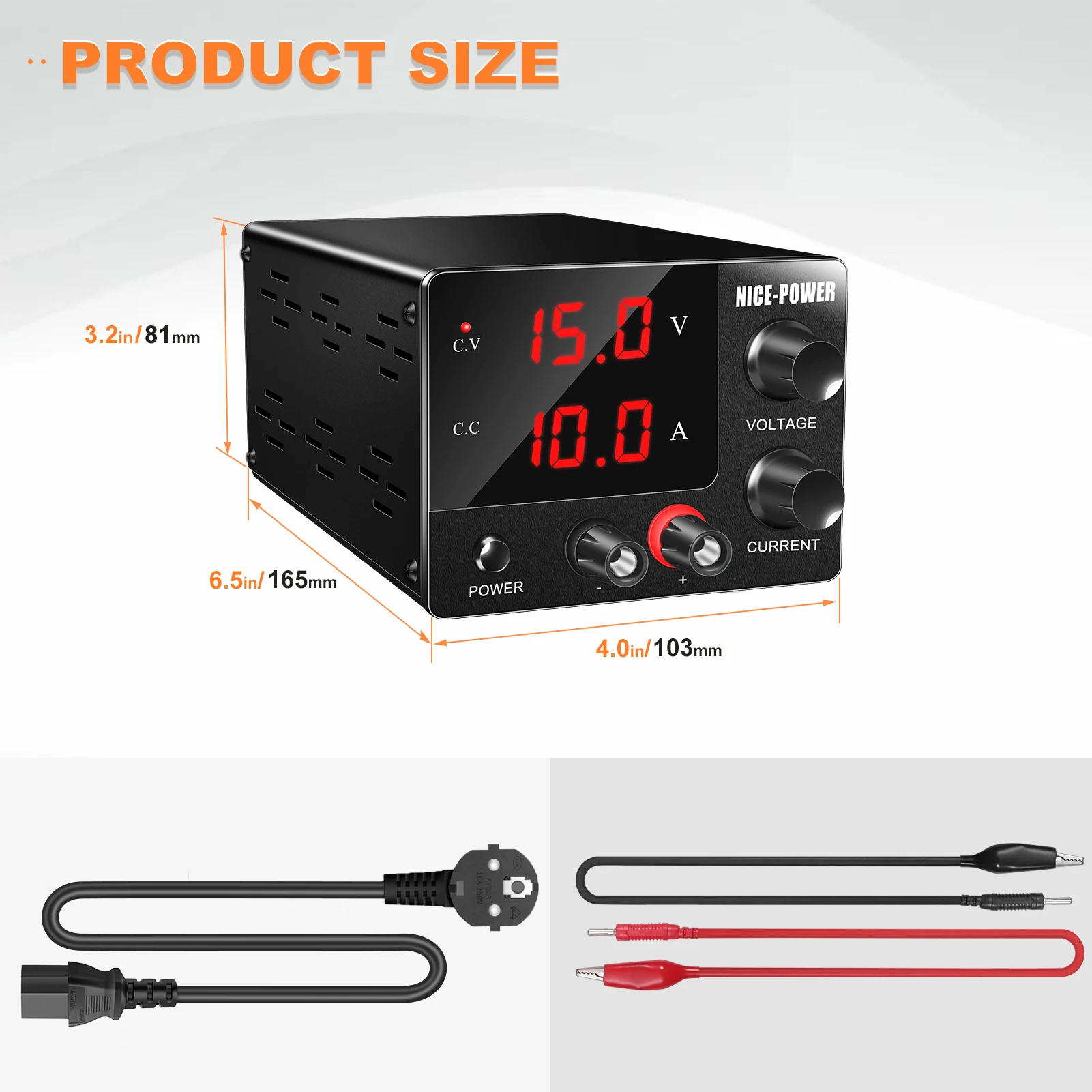 Imagem -05 - Power Supply Laboratório Manutenção Workbench com Cabo Regulador de Corrente de Tensão Mini Encoder 30v 15v 5a 10a ac 220v 110v dc