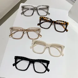 Luxury Square Eye Protection Optical Glasses for Women New Fashion Big Frame Plain Glass Spectacles Anti Blue Light Eyewear