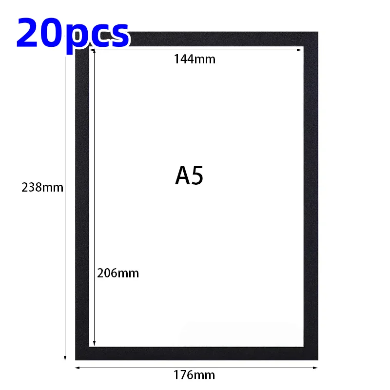 5/10/20PCS Magnetische Poster Display Frame A4/A5/A6 zelfklevende niet-ontwikkelingele Fotokunst Muursticker Herbruikbare Muur Frame