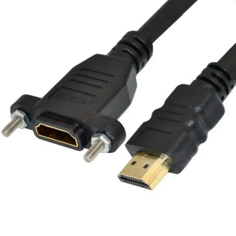 HDMI Compatible Male To Female 4K * 24 High-Definition Cable Extension Cable With Screw Hole Panel Cable 2.0 Version 60HZ