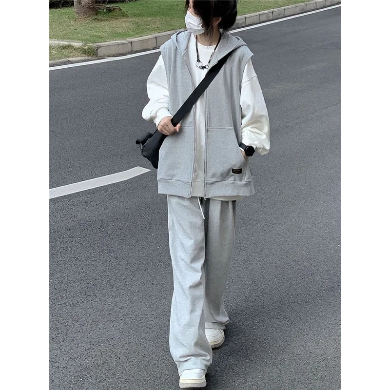 Loose Women's Sporty Casual Trousers Trendy Oversize Wide Leg Cuffed Lazy Style Sweatpants New Arrival Long Cotton 100%