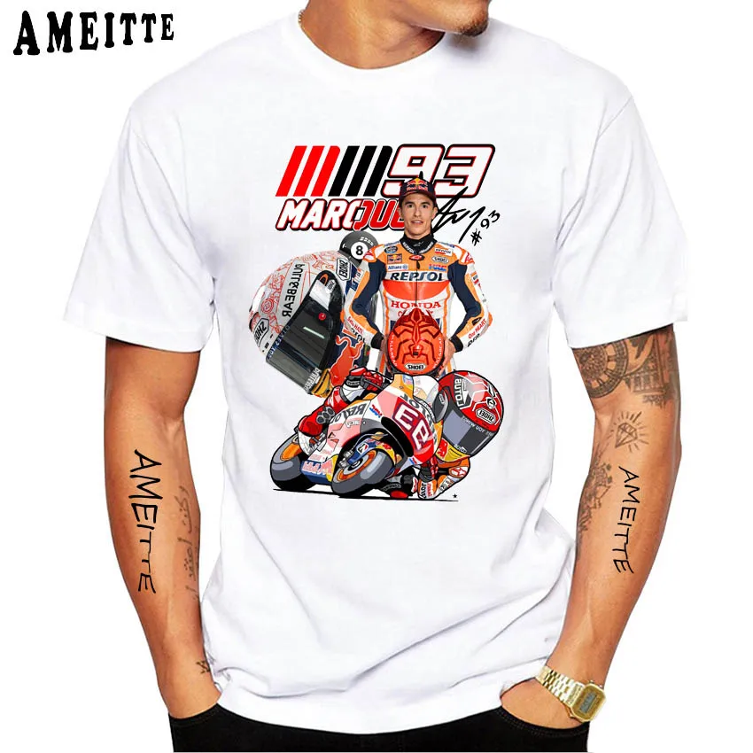 Legend GP World Champion New Big Red Ant Riding T-Shirt Boy Motorcycle Rider Clothes GS Adventure Sport T Shirt Men White Tees