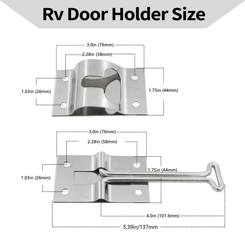 Soporte de puerta para autocaravana, gancho de sujeción de puerta Exterior, remolque de carga, puerta de entrada, 2 piezas