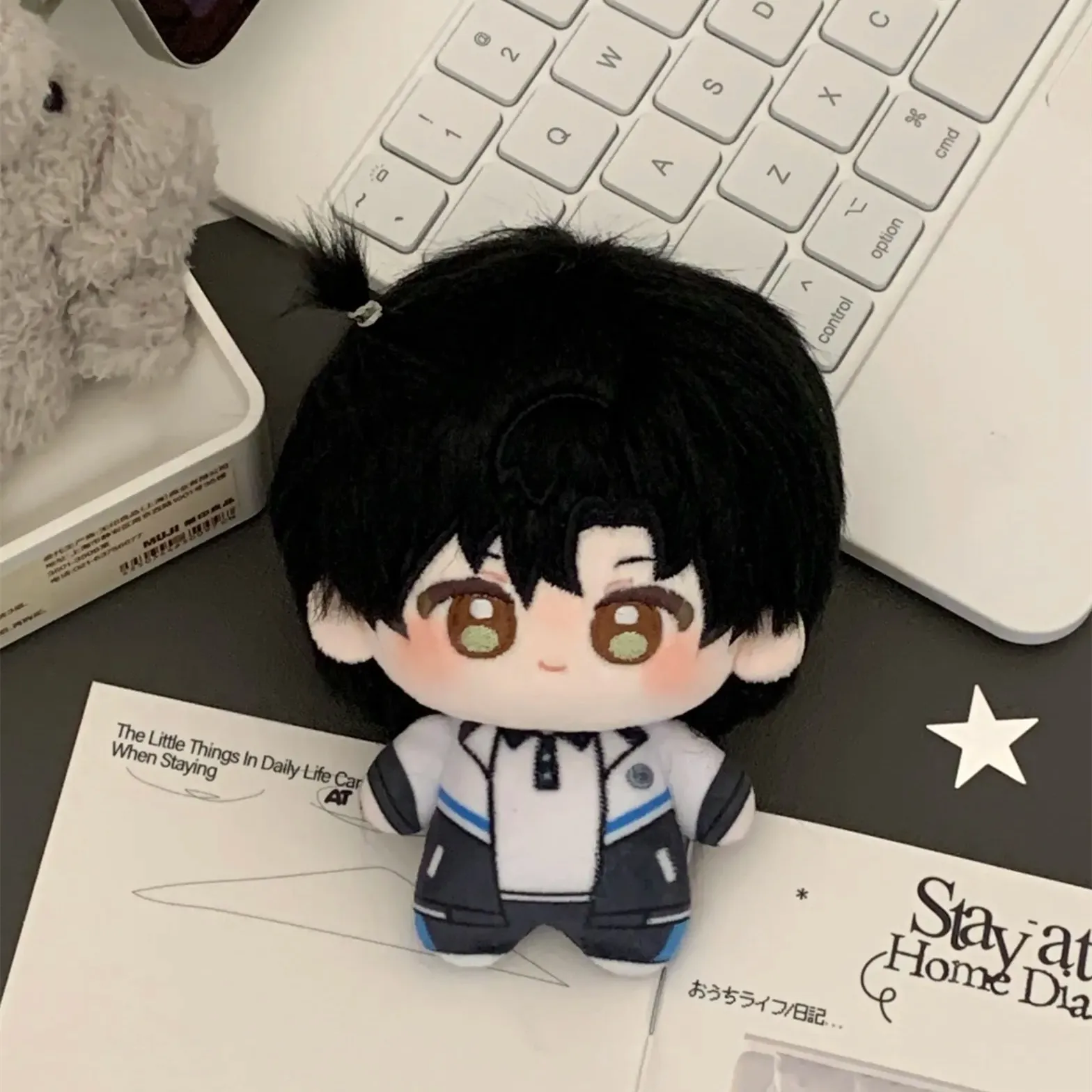 ตุ๊กตาผ้าพลัฌขนาด 10 ซม. ตัวละครจาก Love and Deepspace คาเลบ ซาเวียร์ ชุดนักเรียน พร้อมพวงกุญแจ กระเป๋า ของเล่นอนิเมะ เกม สำหรับเด็ก