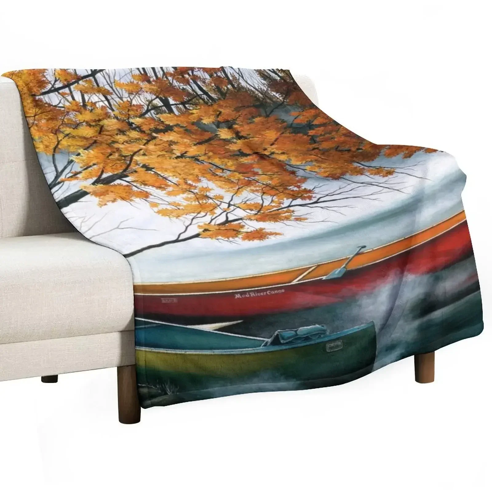 Mad River Canoe Throw Blanket Hairy Bed covers Soft Beds Plaid Custom blankets ands Blankets