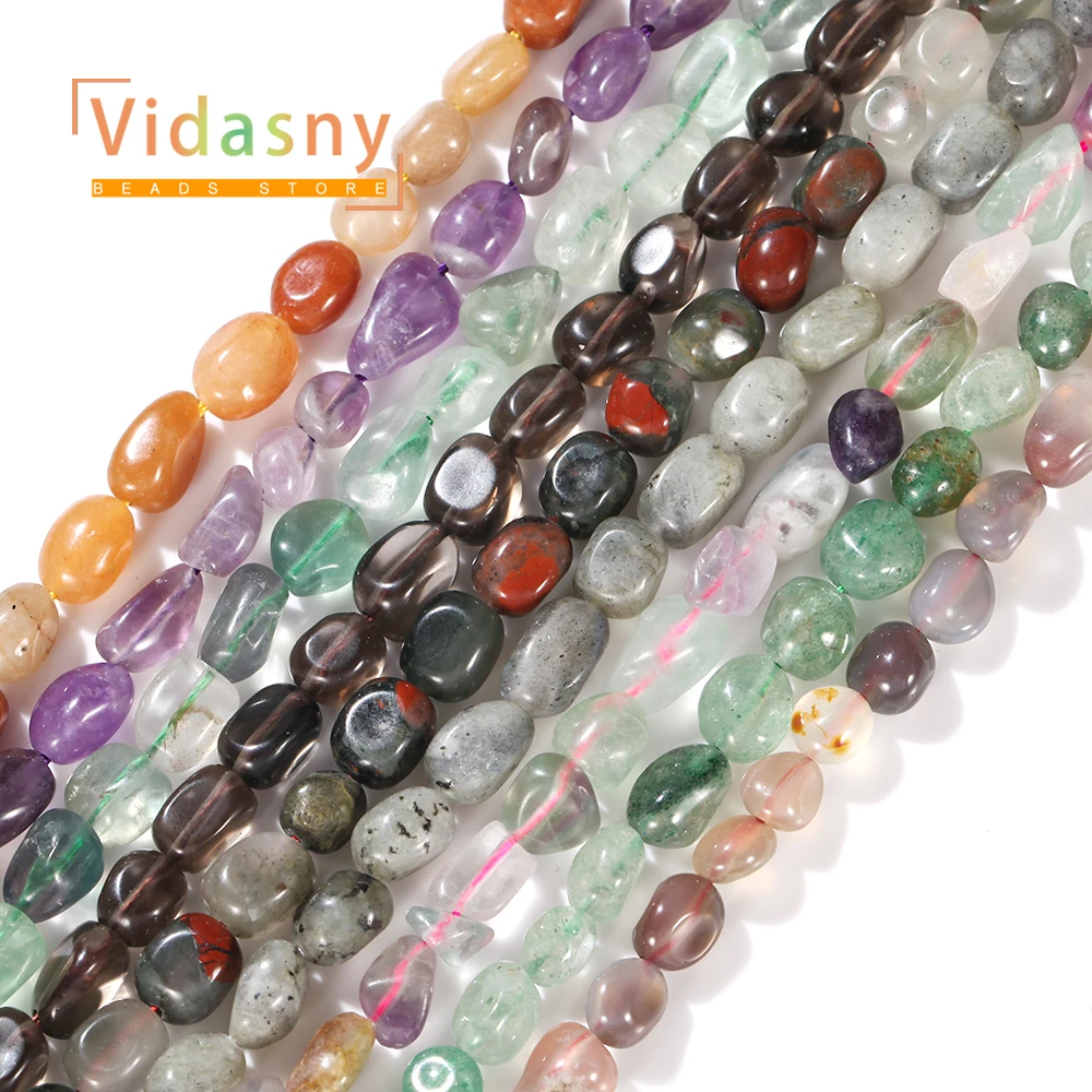 8-10mm Naturstein-Achat-Amethyst Unregelmäßige Ovale Lose Perlen für Schmuckherstellung, DIY-Armbänder und Zubehör – Detail 3
