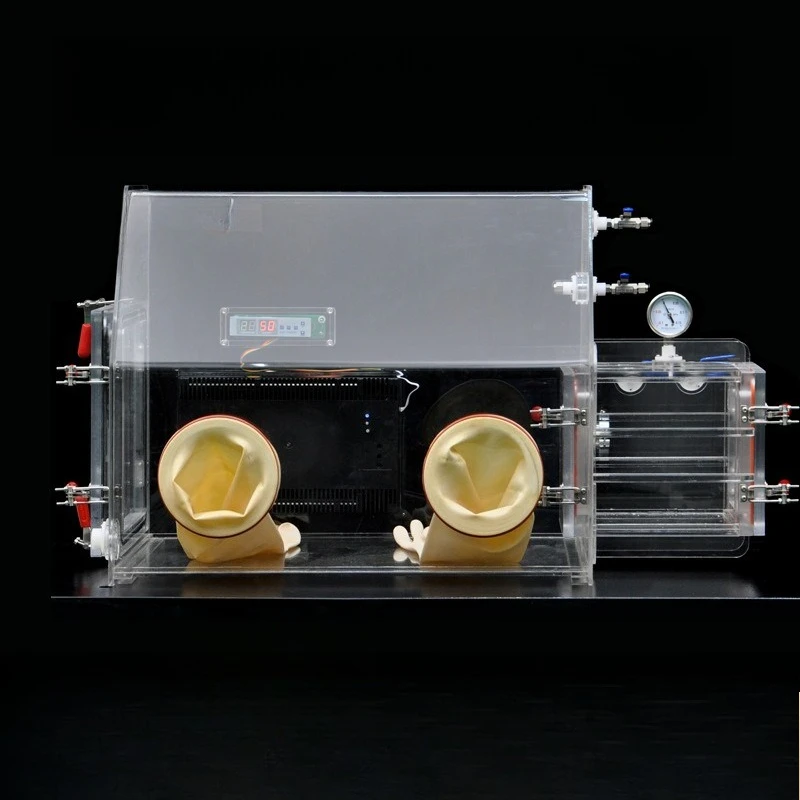 

Fully automatic dehumidification movement acrylic glove box Laboratory operation box without nitrogen and argon dehumidification