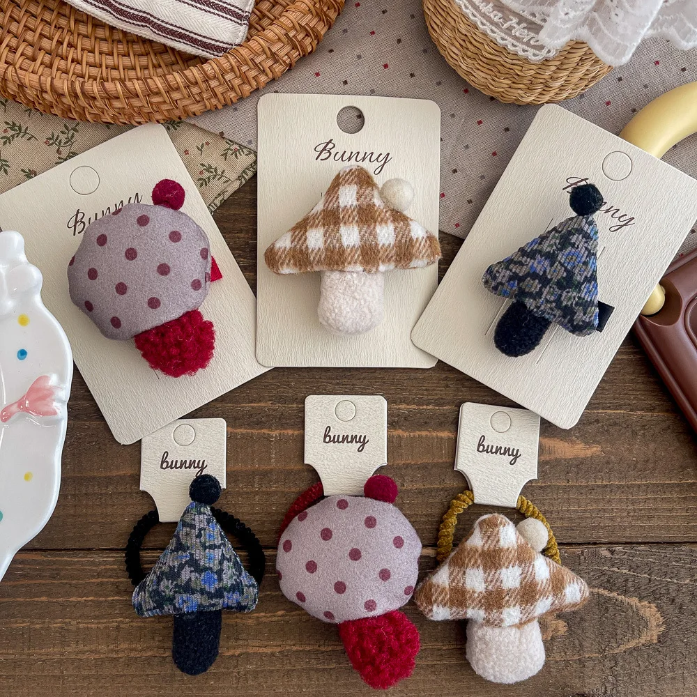 

Клетчатая ткань, повязка для волос с грибами Мори, милая заколка для девочек, детские головные уборы Sweet Point, детские аксессуары для волос для девочек