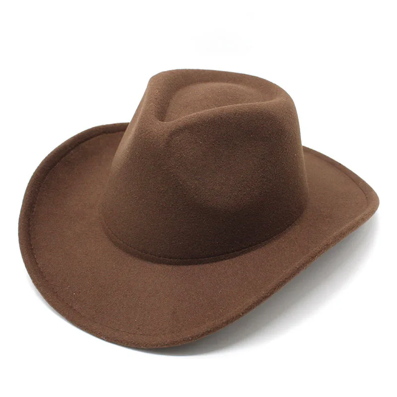 Hot Selling Top Hat Western Denim Top Hat Rolled Brim Concave Convex Top Retro Riding Hat Men And Women Woolen Felt Hat