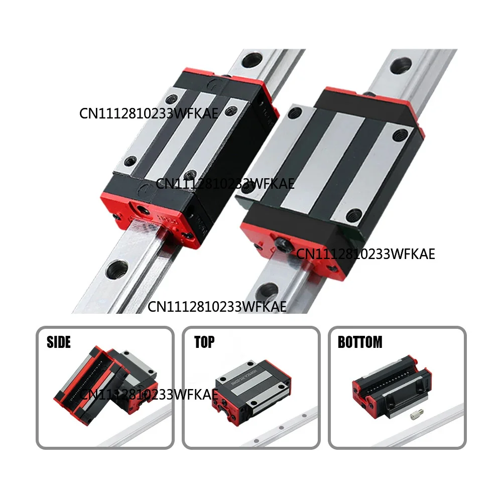 For MHTCN Linear Guides 2PCS HGR30 400-2400mm Linear Rails with Green Dust Plug + 4 PCS HGH30CA/HGW30CC Carriages for CNC Router