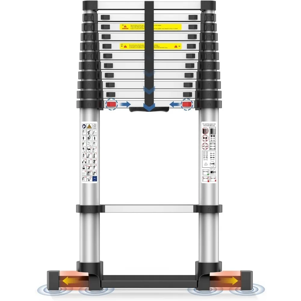 

Deliladder 12.5FT 13 Steps Soft Close Aluminum Telescopic Ladder EN131-6:2019 Certified