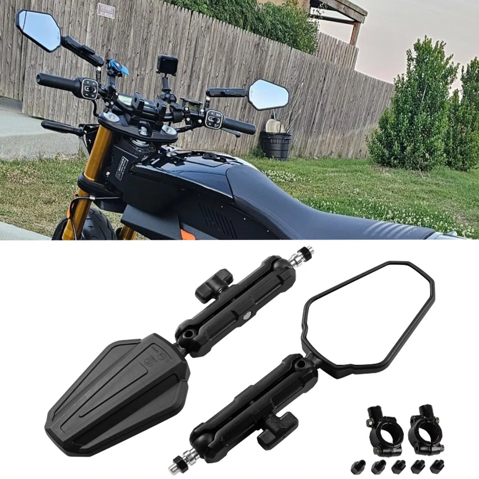 

Универсальные зеркала для мотоциклов Adventure 10 мм и 8 мм, регулируемые на 360 градусов, черные