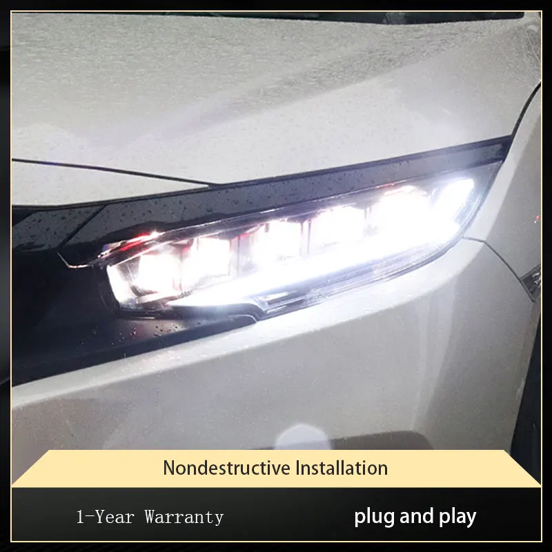 

Headlights For Honda Civic G10 2016-2020 Auto LED DRL Car Light Assembly Upgrade Projector Lens Rear Lamp Accessories