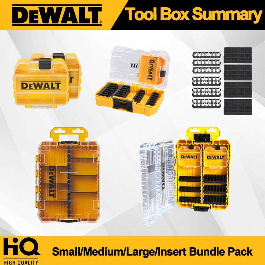 Skrzynka narzędziowa DEWALT Mała skrzynka do przechowywania wierteł Plastikowe pudełko Wkładka Pakiet S/M/L DT70800 DT70801 DT70803 DWAN2190 DT70805