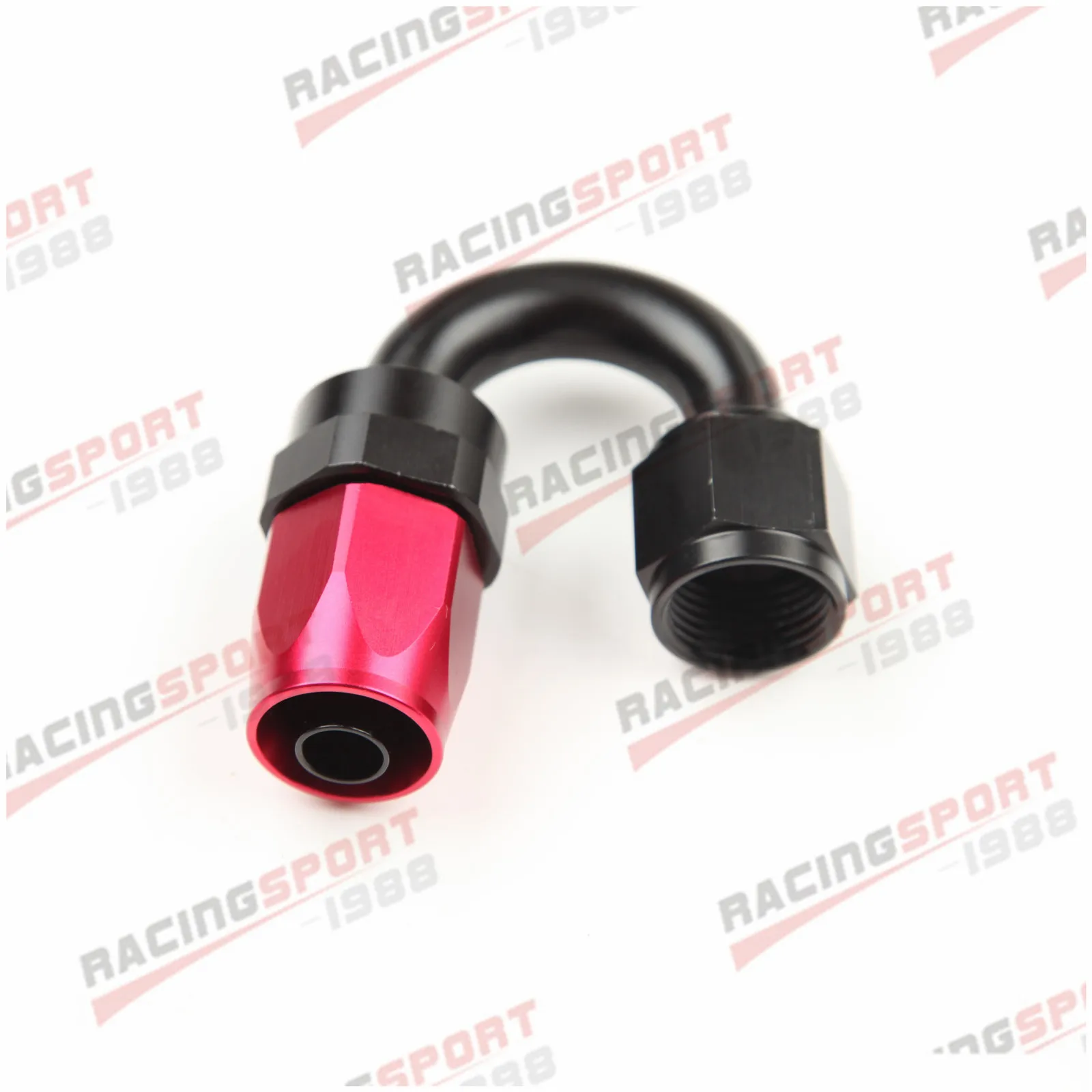 -6 AN AN-6 180 Degree Swivel Oil Fuel Line Hose End Fitting Adapter Red-Blue / Black / Red-Black