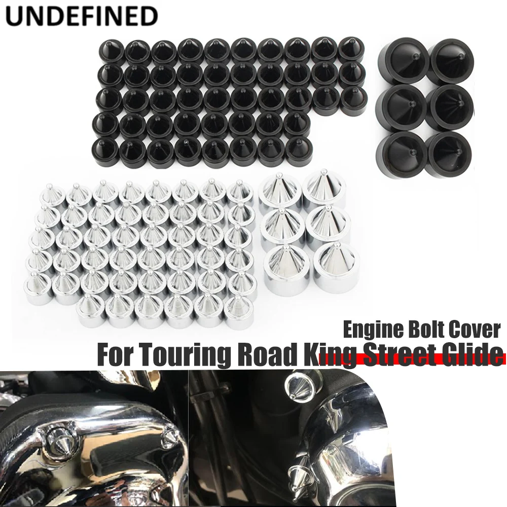 

For Harley Twin Cam Dyna Fat Bob FLD 2000-2016 2017 Bolt Covers Engine Kit Motor Primary Bolts Head Caps Kits Black Aluminum