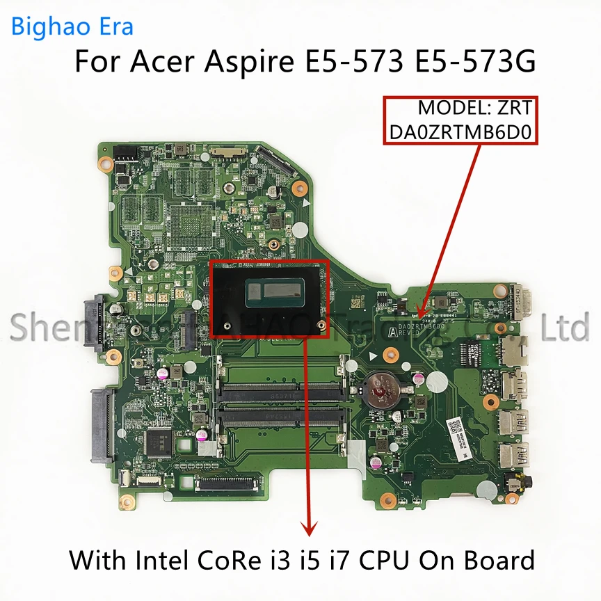 Acer Aspire E5-573 E5-573G ZRT 노트북 마더 보드 DA0ZRTMB6D0 인텔 i3 i5 i7 CPU DDR3 NBMVH11003 NBMVH11001 100%