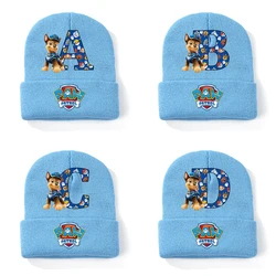 Paws Patrols Chase Ragazzi Cappelli lavorati a maglia Lettera stampata Copricapo per bambini Cotone Inverno Carino Berretto di lana Cartoon Anime Regali per bambini