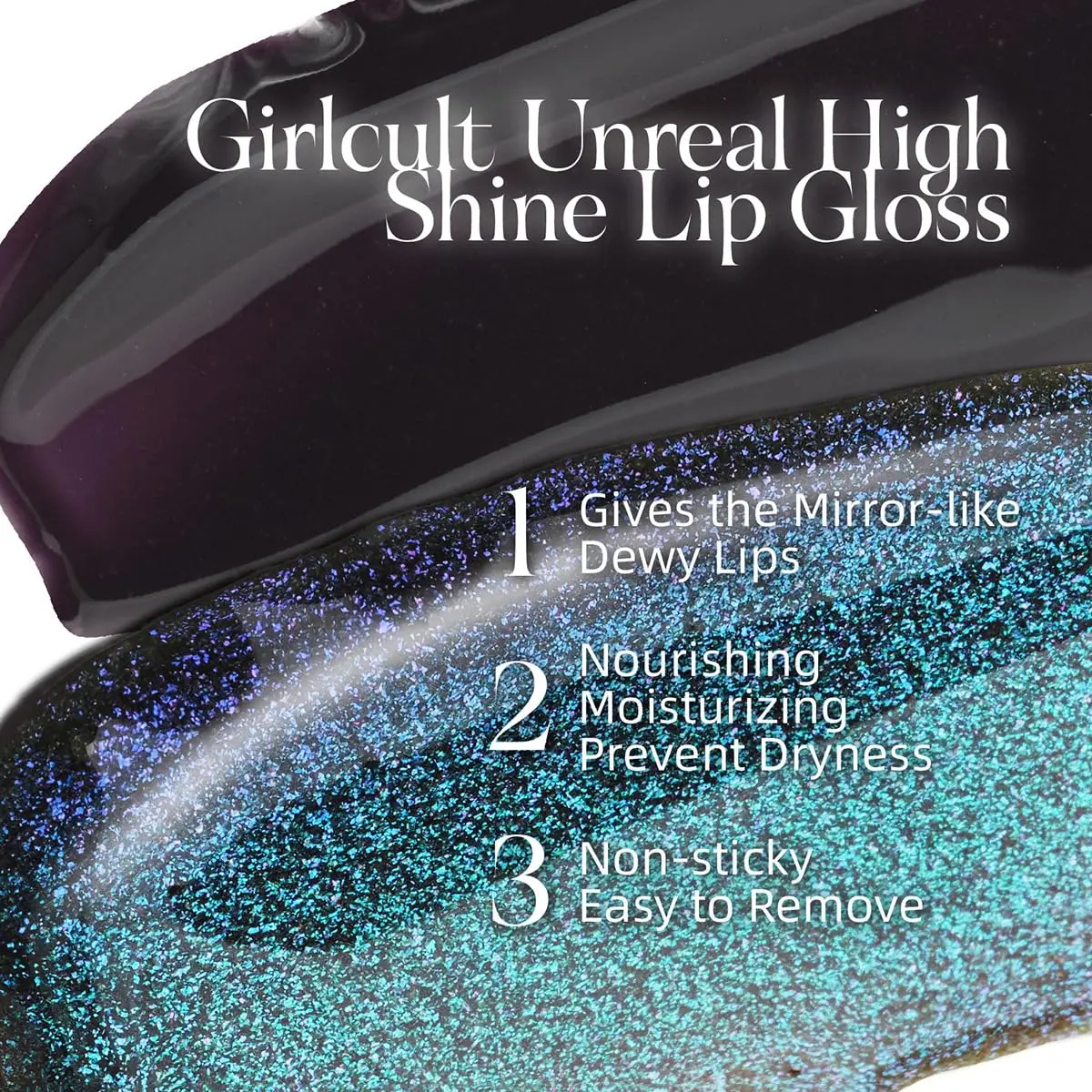 Girlcult Goth Mirror Lipgloss Glossy Green Chameleon Hydrating Lip Glaze High-Shine Non-stick Cup Long-lasting Lip Makeup