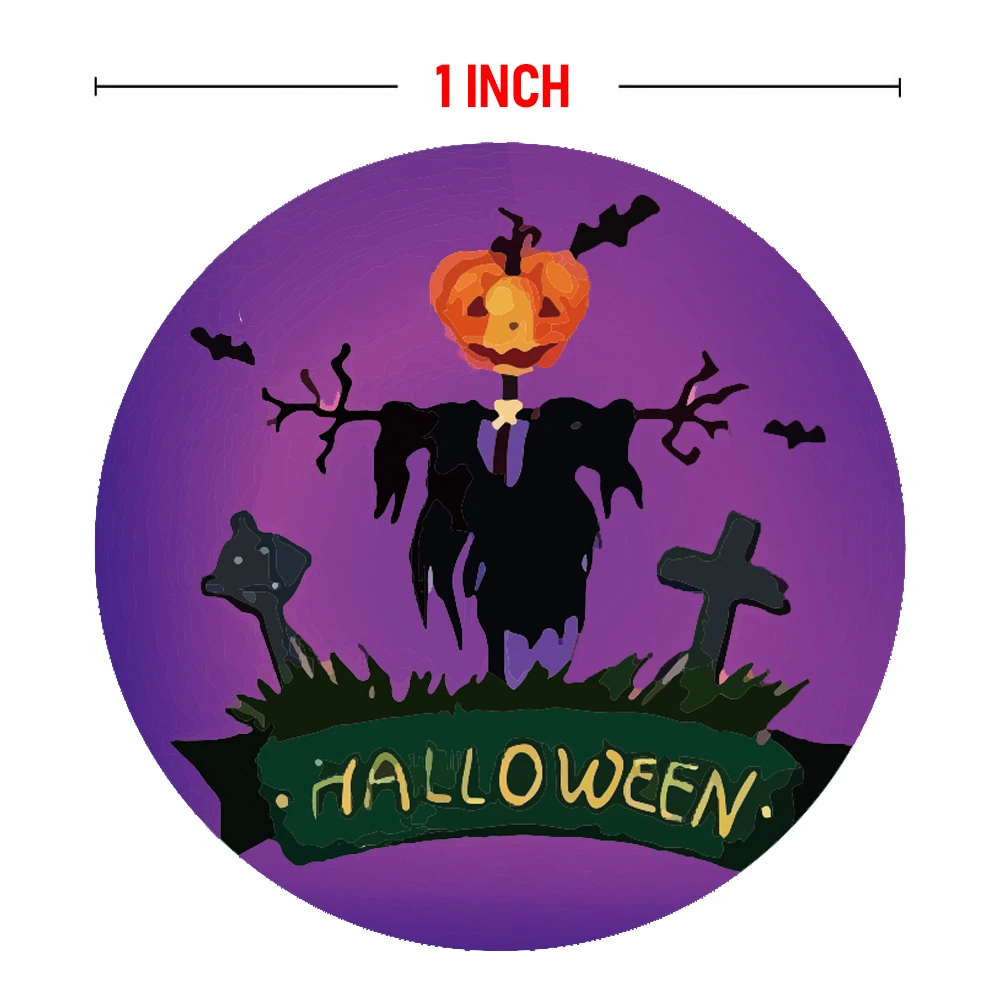 500 قطعة سعيد هالوين ملصقات اليقطين شبح ورقة مستديرة الهدايا اليدوية الأختام ملصقات ل هالوين ديكور حفلات سكرابوكينغ