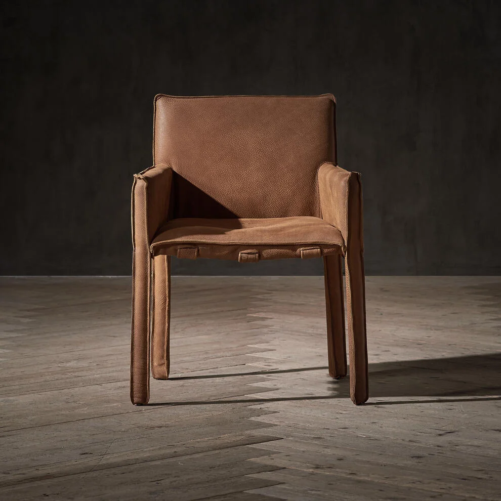 

！@Customizable Geometric Wabi-Sabi Chair Living Chair Retro Wood Genuine Leather Chair for Living Room Use
