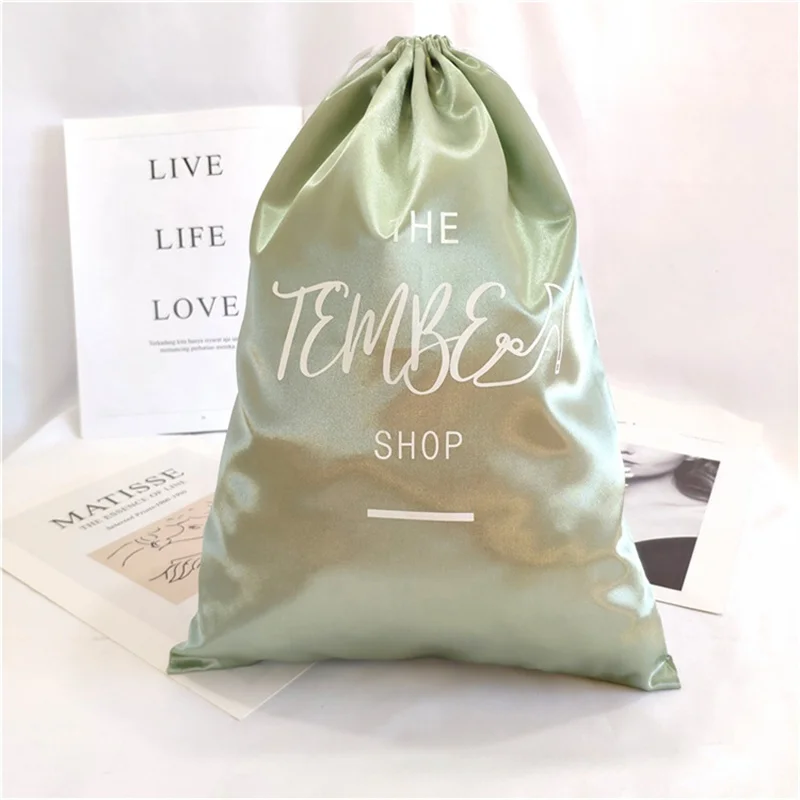 custom.High Quality Sustainable Custom Luxury Packaging Silk Satin Drawstring Jewelry Pouch Bag