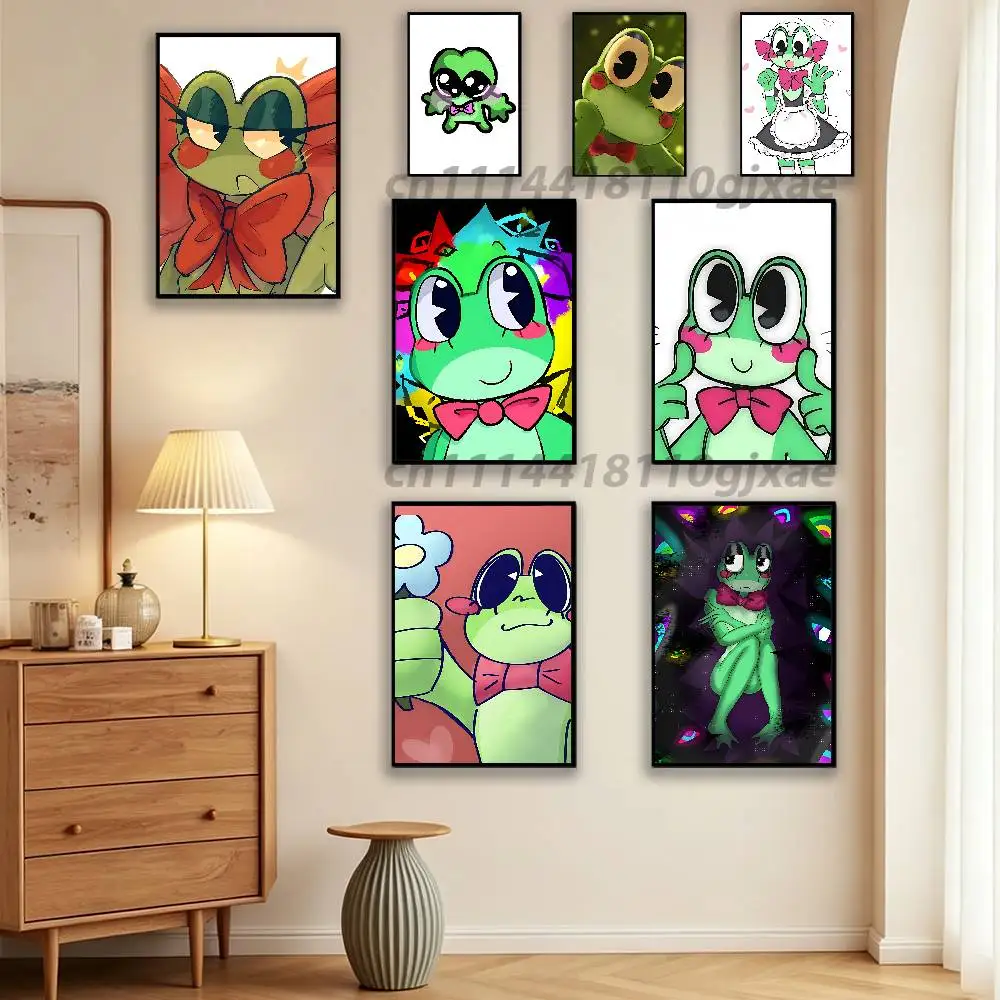 R-Ribbit Frog  Poster HD home decor sticky wall waterproof home living room bar aesthetic decor