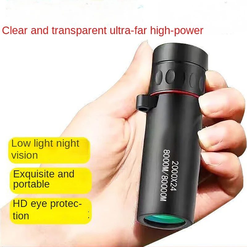 2000x24 HD Monocular Telescope Mini Portable  Telescope with  Outdoor Camping Hunting Birdwatching Telescopes