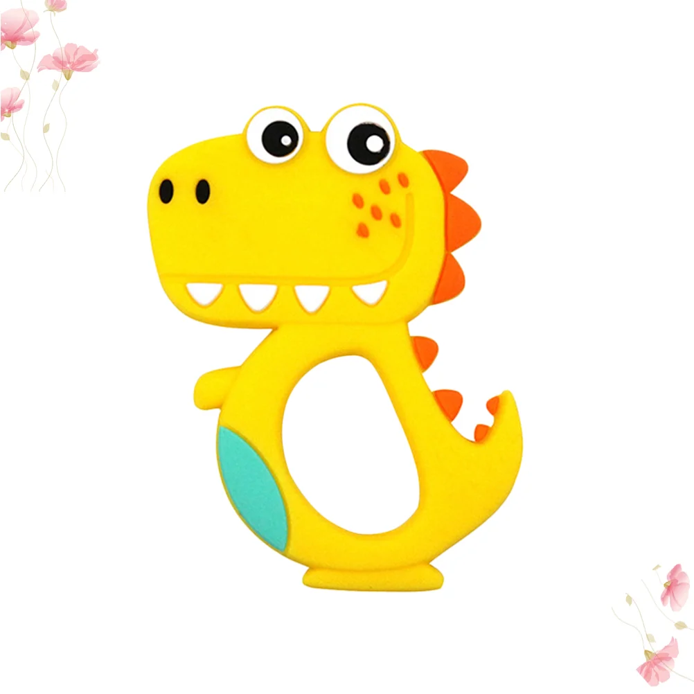 1PC Teething Toy Silicone Ring Baby Teether Molars Chew Toy for Newborn Infants (113# Yellow)