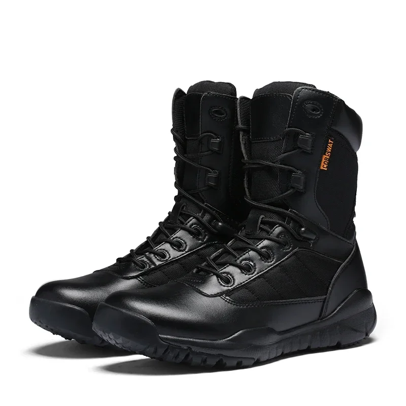 

Outdoor Men Hiking Boots Black High Top Desert Boots Unisex Platform Ankle Boot Comfortable Wear-Resistant Men Working Boots New