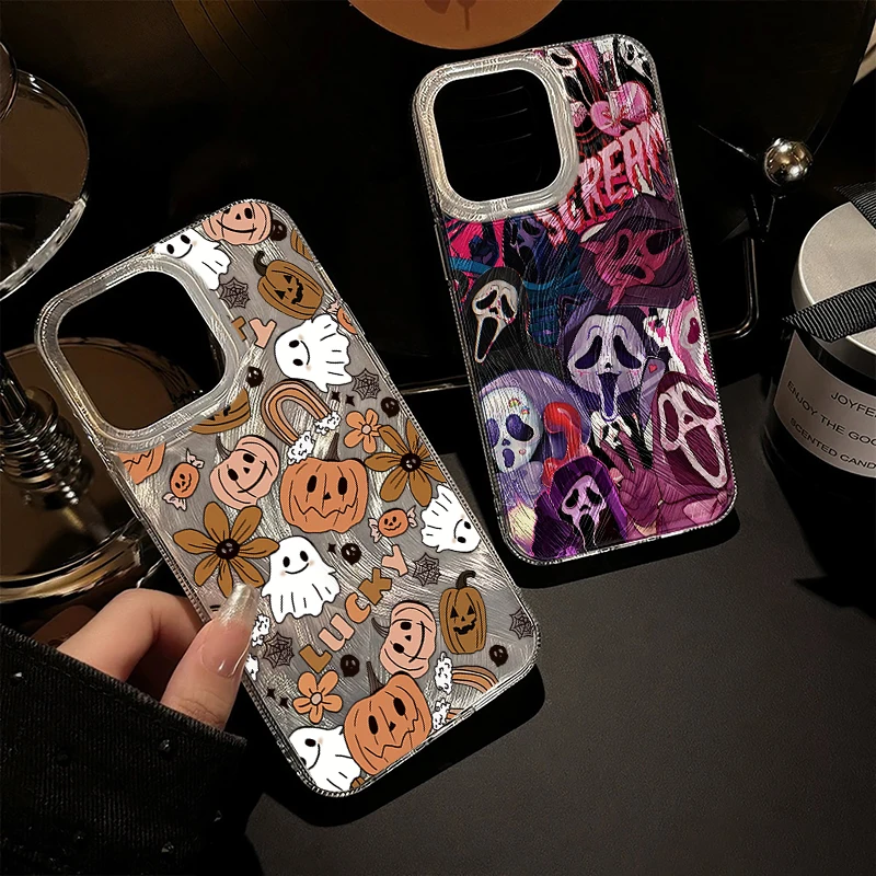 New Halloween Spooky Pumpkin Lantern Case For Samsung Galaxy A27 A57 A37 A17 A07 A56 A55 A36 A54 A35 A06 A15 A14 A23 5G Casing