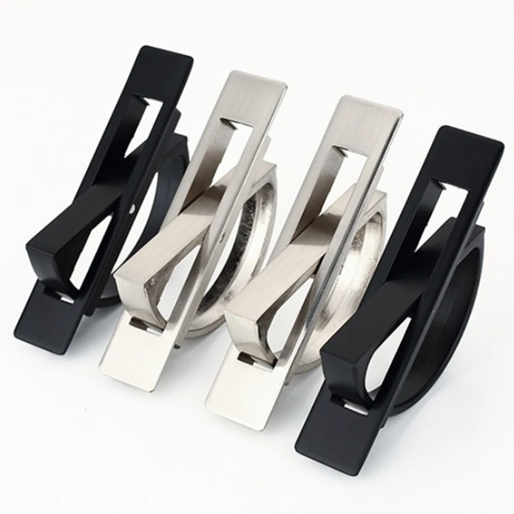 

Zinc Alloy Pull H les for Modern Cupboard Cabinet Door Drawer Silver Tatami Invisible Smooth Contemporary Hardware