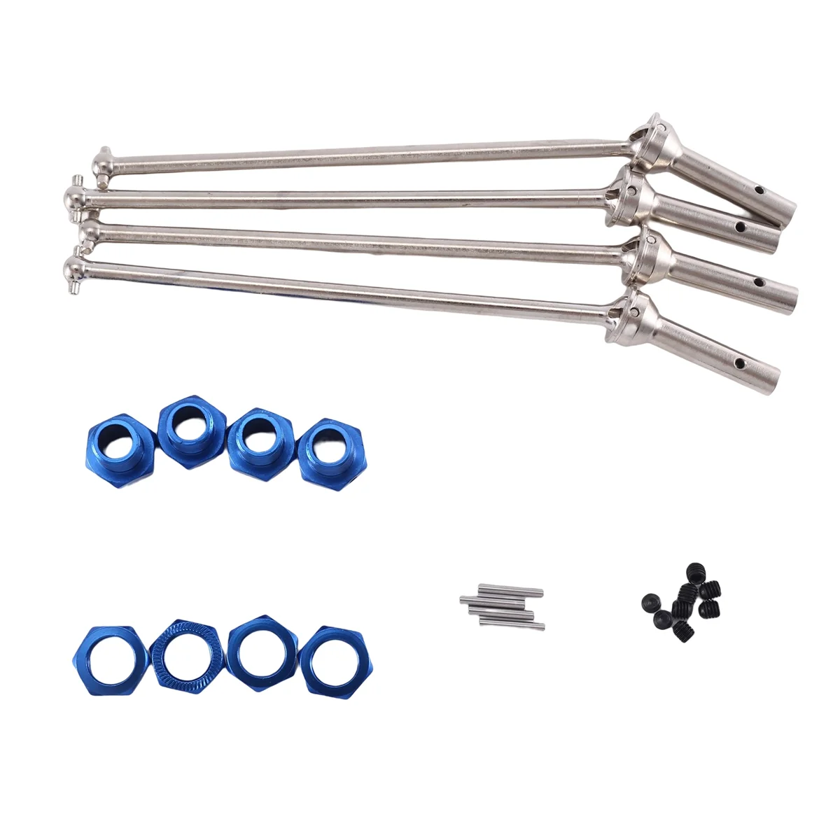 Eixo de metal dianteiro e traseiro, CVD com roda estendida, Hex para 1/10 Arrma Kraton Outcast Upgrade Parts, azul, 4pcs