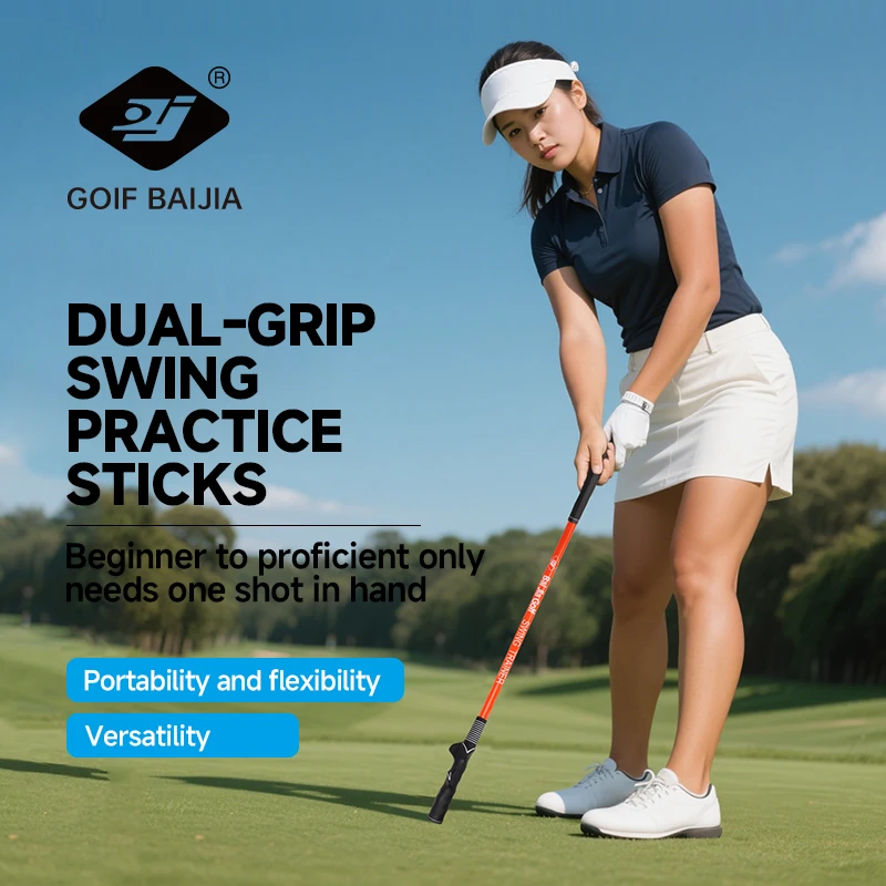 Golf Multifunctional Double-Headed Practice Stick-Improve Grip Posture and Hitting Power