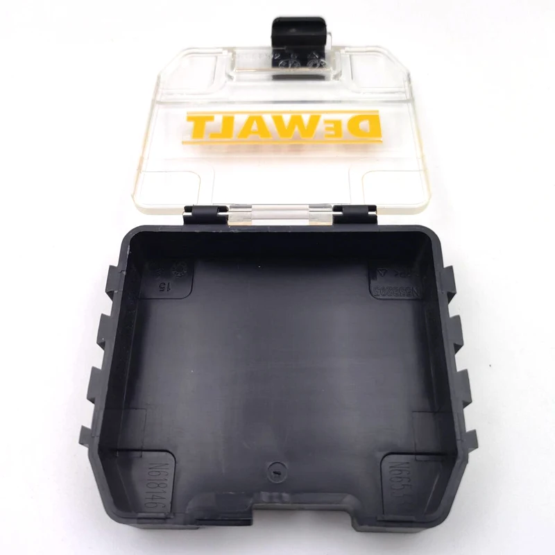 DEWALT TSTAK حافظة صعبة سوداء صغيرة قابلة للتكديس للإزالة آمنة الغبار لقمة ثقب اكسسوارات 74*67*17 مللي متر صندوق أدوات التخزين 1 قطعة