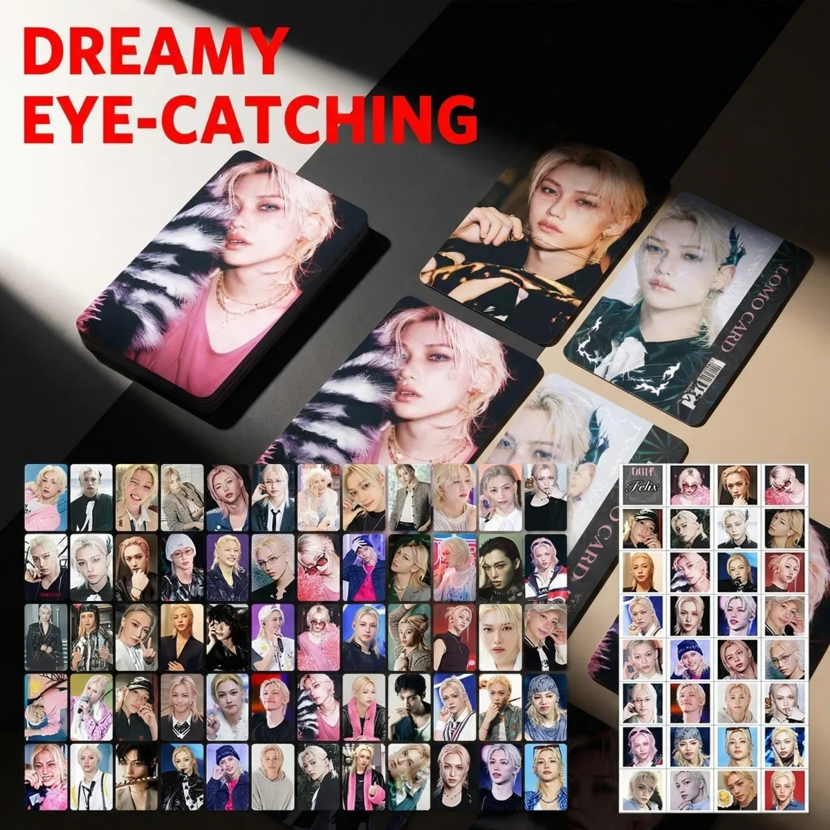 

Комбо-набор фотокарточек Stray Kids Kpop Felix: модные фотокарточки и стикеры для личной коллекции, подарок для фанатов Skzoo и друзей