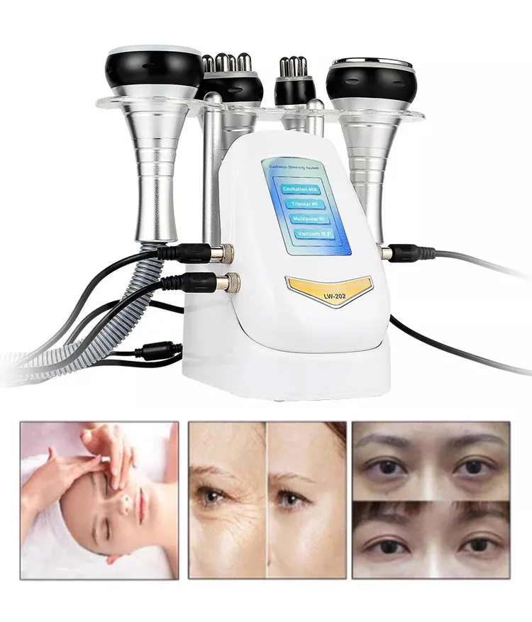 Máquina de adelgazamiento corporal ultrasónica de cavitación 3/4 en 1, 40K, dispositivo de belleza RF, masajeador Facial, estiramiento de la piel,