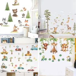 Cartoon Animal Racing wall stickers for kids rooms children bedroom decals 3d vivid poster Decor murals Beby Favors