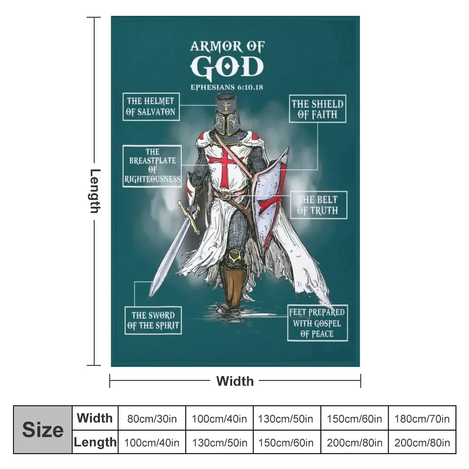 armor of god bible verse great religious christian Throw Blanket couch cozy soft plush fuzzy picnic outdoor blanket