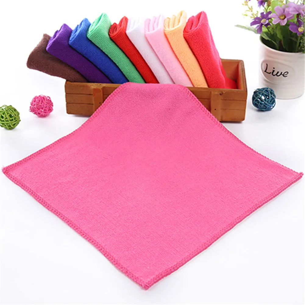 10pcs 25*25CM Towel Practical Soft Fiber Cotton Face Hand Cloth Towels Washcloths