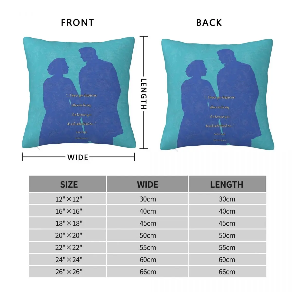 North And South Quote Square Pillowcase Polyester Linen Velvet Pattern Zip Decor Sofa Seater Cushion Cover