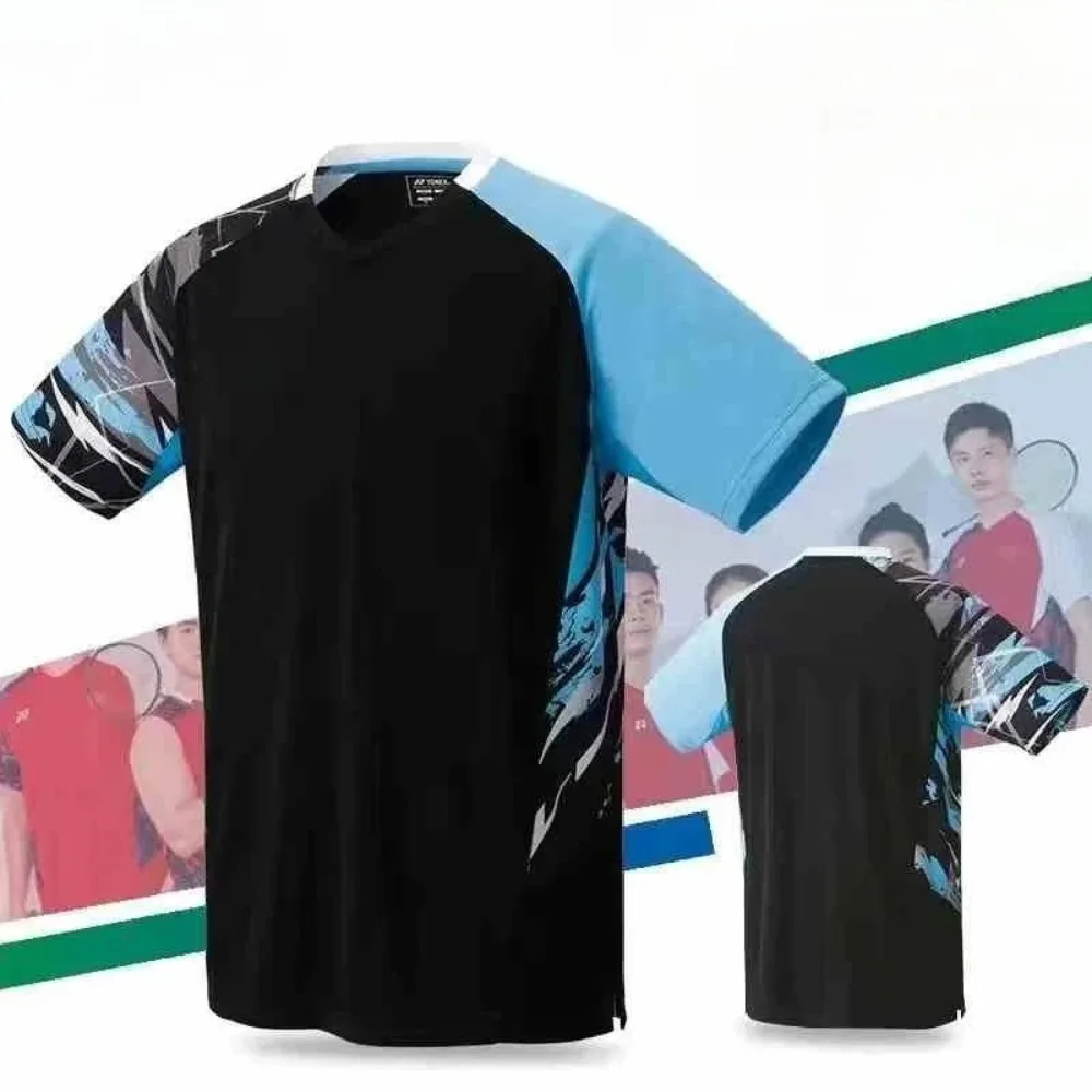 

New Men's and Women's Badminton Tops with Short Sleeves Quick Drying Sweat Absorbing Breathable Training 3D Printed T-shirts