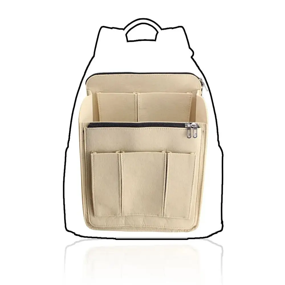 New Multi-Pocket Backpack Inner Bag Large Capacity Felt Insert Bag Travel Portable Liner Bag for Longchamp